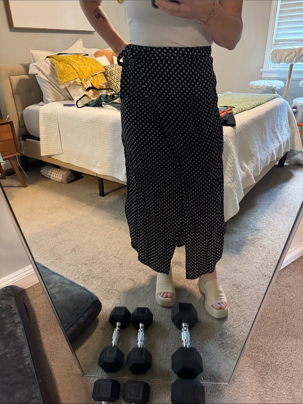 MINKPINK Black & White Patterned Maxi Skirt